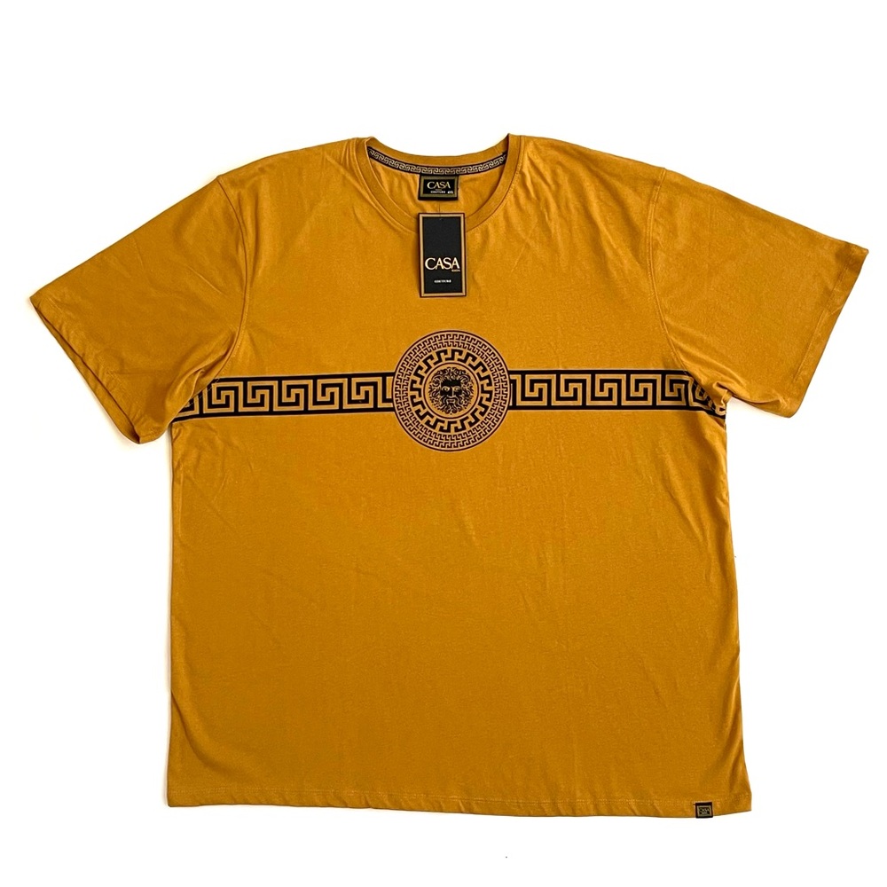 CASA MODA COUTURE T-Shirt Men's SIZE 4XL Or Pur Gold Medusa Logo Shirt Tee NWT - Picture 3 of 12